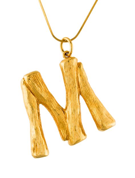 celine bamboo initial necklace|celine alphabet jewelry for women.